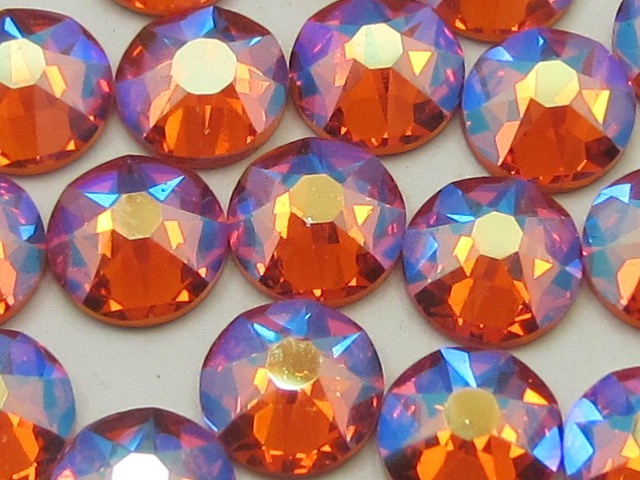 12 pcs. 40ss TANGERINE SHIMMER FLATBACK European Rhinestones